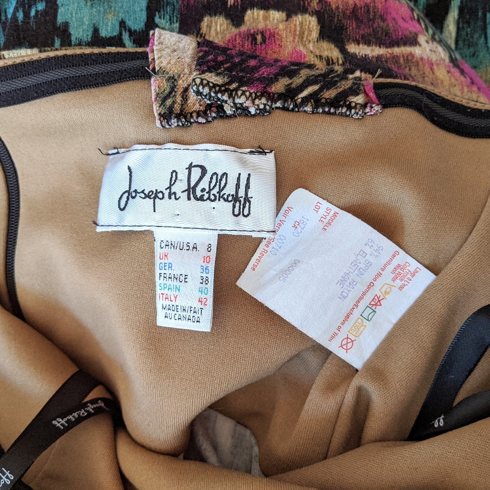 🇨🇦 Joseph Ribkoff Floral Rayon Bodycon Dress Made In Canada - Picture 7 of 7